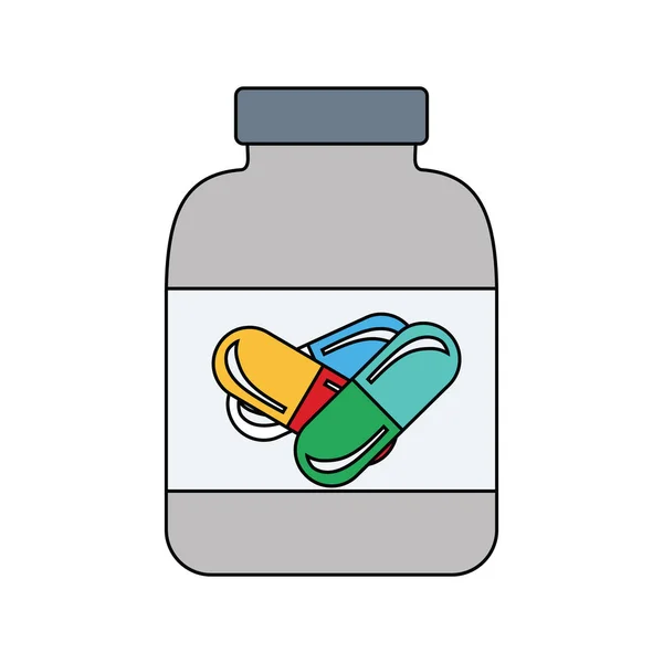 컨테이너에서 피트 니스 약의 평면 디자인 아이콘 — 스톡 벡터
