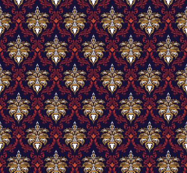 Renkli kesintisiz damasko süslü tasarlamak