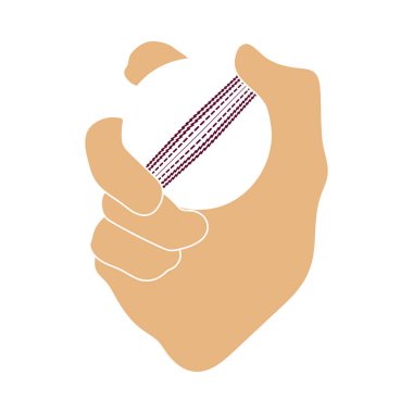 Kriket topu ikonuyla el ele tutuşmak. Düz renk şablon tasarımı. Vektör illüstrasyonu.