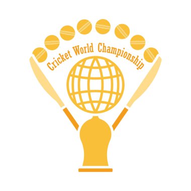 Kriket kupası ikonu. Düz renk şablon tasarımı. Vektör illüstrasyonu.