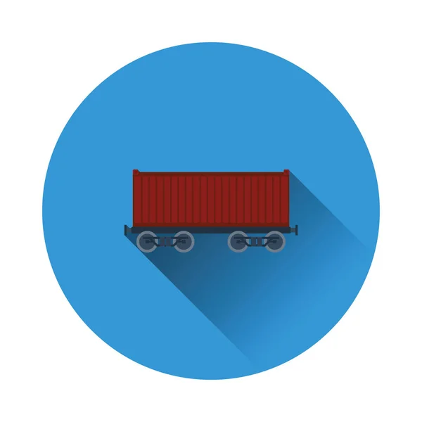 Icono Contenedor Carga Ferroviaria Color Plano Con Diseño Sombra Ilustración — Vector de stock