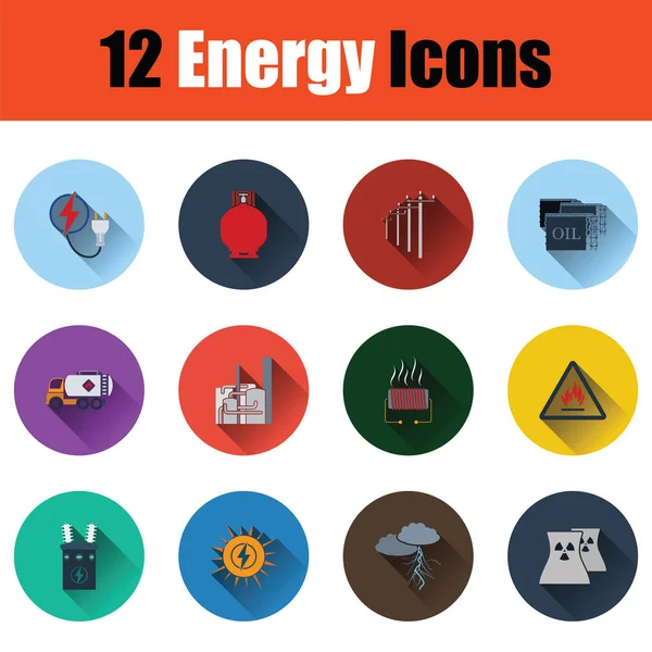 Conjunto Iconos Energía Diseño Del Color Plantilla Ilustración Vectorial — Vector de stock