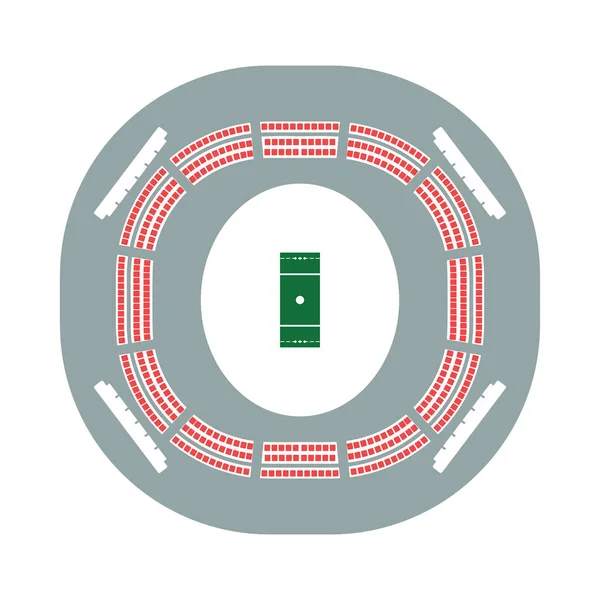 Icona Dello Stadio Cricket Design Piatto Dello Stencil Colori Illustrazione — Vettoriale Stock