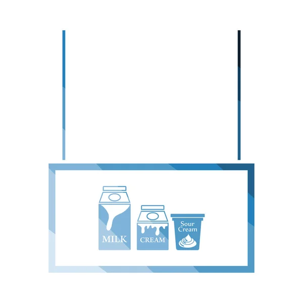 Ikona Rynku Mleka Płaski Projekt Kolorów Ilustracja Wektora — Wektor stockowy