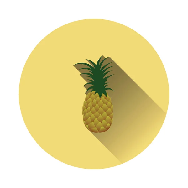 Icône de design plat de l'ananas — Image vectorielle