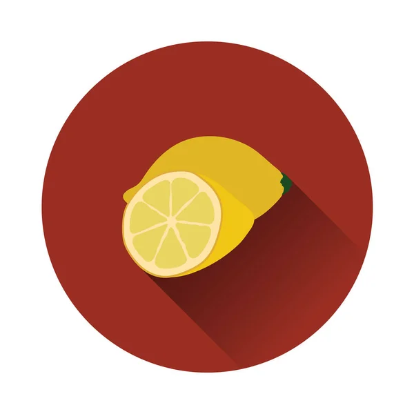 Lapos kivitel ikon citrom — Stock Vector