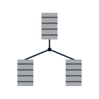 Veritabanı Simgesi. Düz renk tasarımı. Veri serisi. Vektör illüstrasyonu.