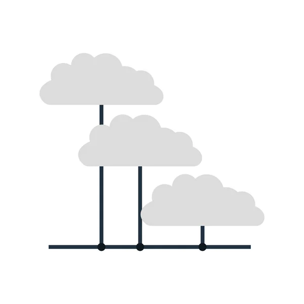 Icona Rete Cloud Design Piatto Colori Serie Dati Illustrazione Vettoriale — Vettoriale Stock