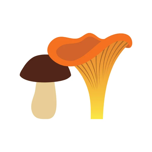 Icona Dei Funghi Design Colori Piatti Illustrazione Vettoriale — Vettoriale Stock