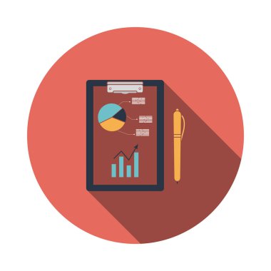 Analitik grafik ve kalem simgesi olan tablet yazma