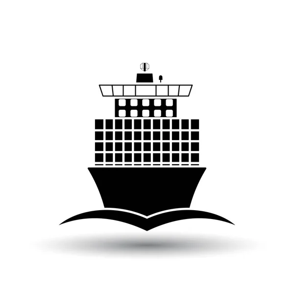 Container schip icoon vooraanzicht — Stockvector