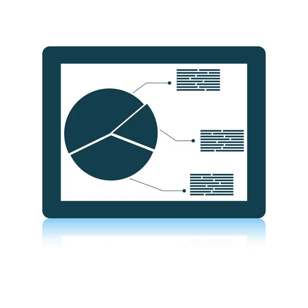 Tablet con icona diagramma analitico — Vettoriale Stock