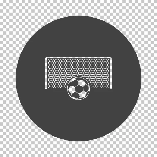 Portão de futebol com bola no ícone do ponto de penalidade — Vetor de Stock