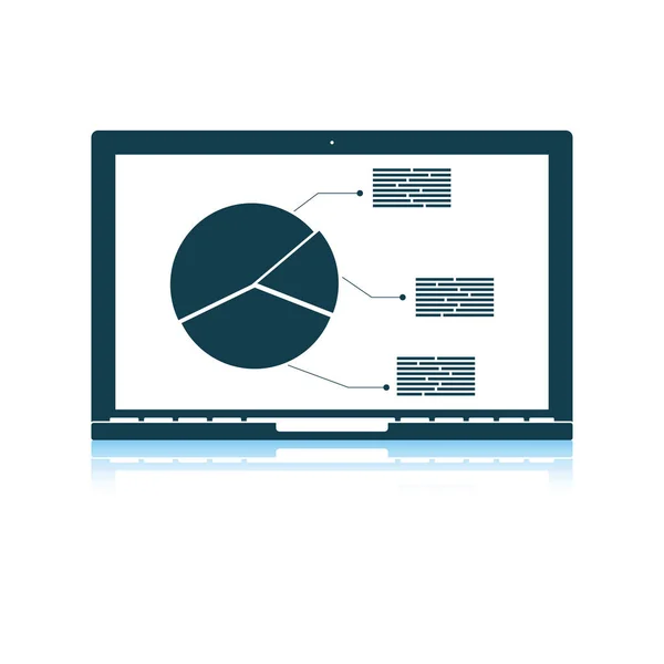 Laptop ile analytics diyagram simgesi — Stok Vektör