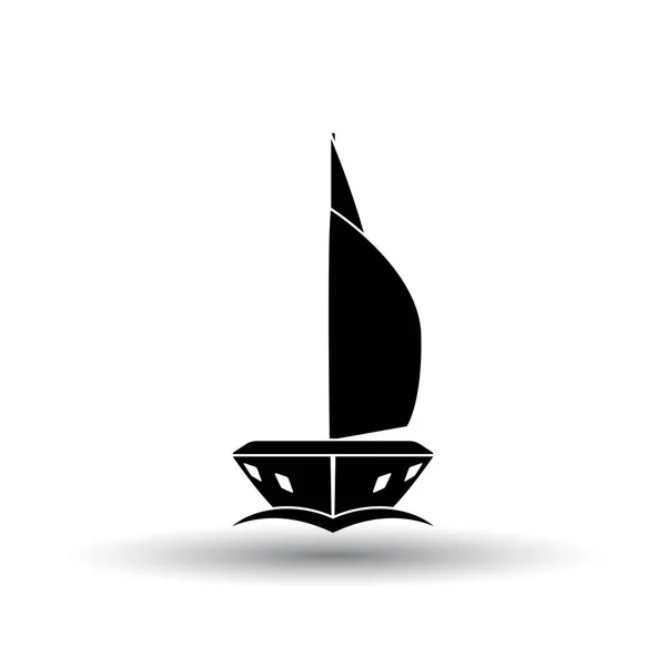帆ヨットのアイコンの正面図 — ストックベクタ