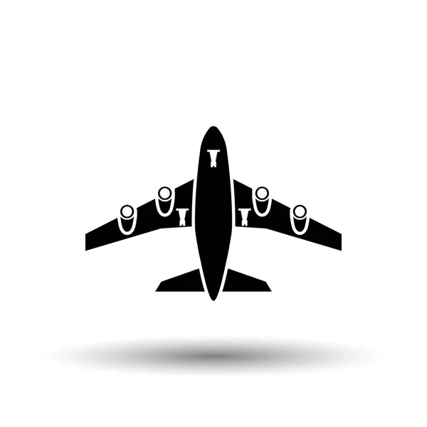 Repülőgép-felszállás ikon elülső nézete — Stock Vector