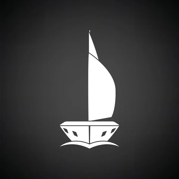 Segel Yacht Symbol Frontansicht — Stockvektor