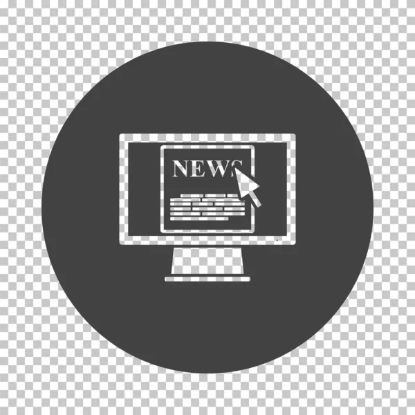 Monitor con icono de noticias — Vector de stock