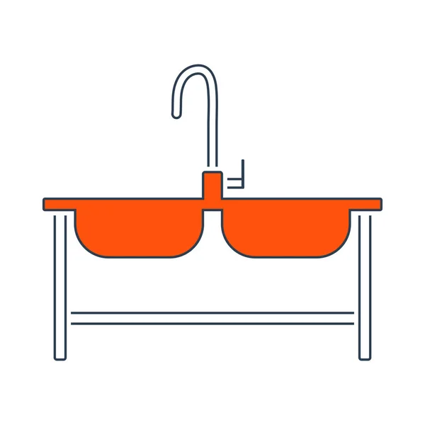 Icona di doppio lavello — Vettoriale Stock