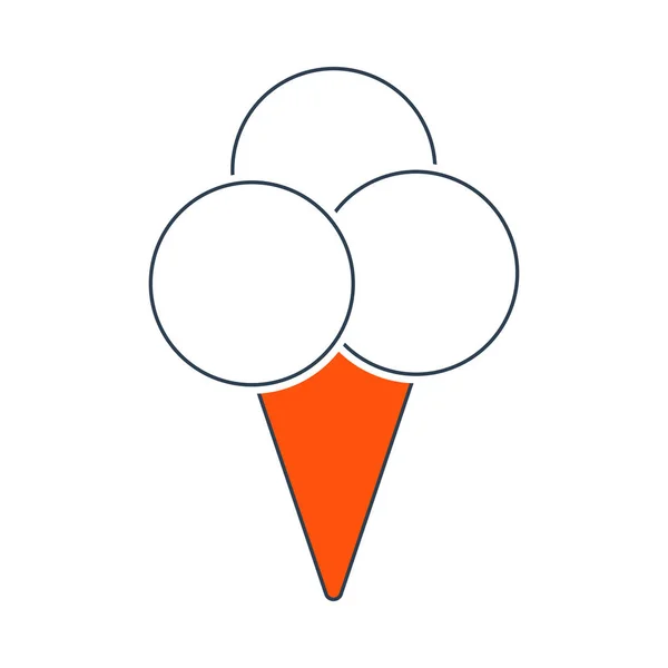 Icon Of Ice-cream Cone — Stock Vector