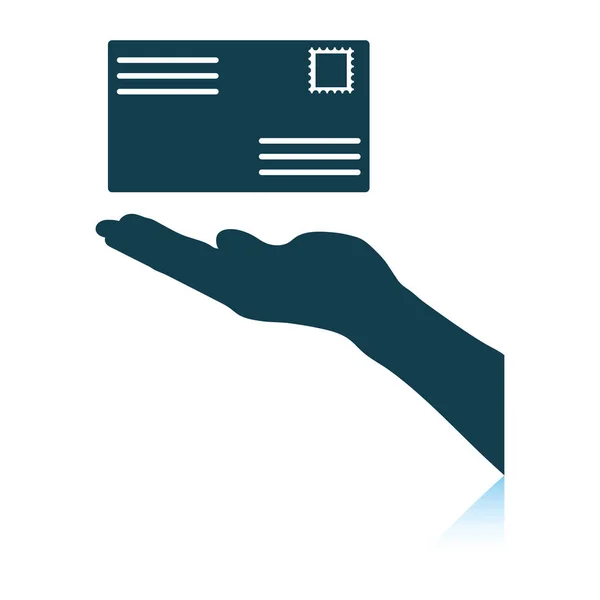 Mano sosteniendo icono carta — Vector de stock