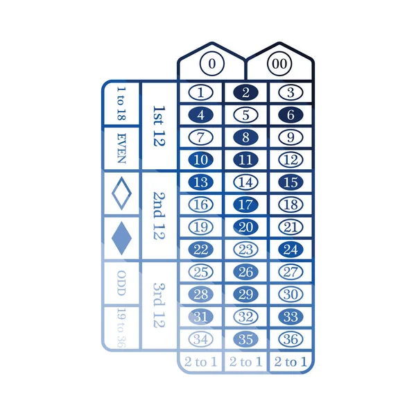 Roulette tabelpictogram — Stockvector