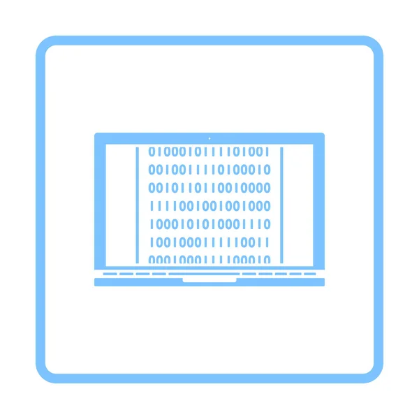 带有二进制代码图标的笔记本电脑 — 图库矢量图片