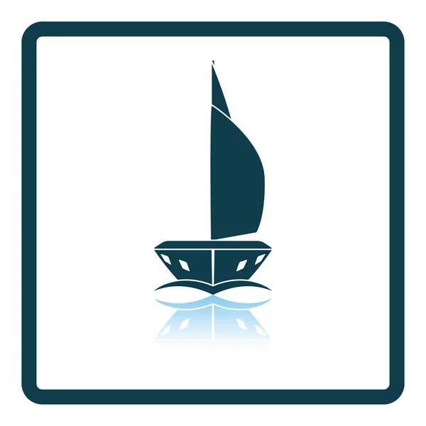 Segel Yacht Symbol Frontansicht — Stockvektor