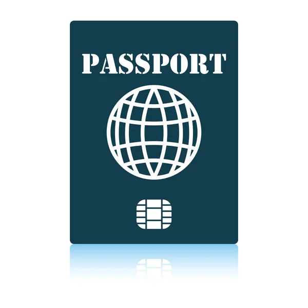Паспорт с значком чипа — стоковый вектор