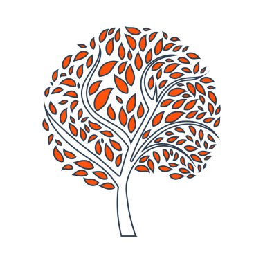 Ekolojik ağaç yaprakları simgesiyle