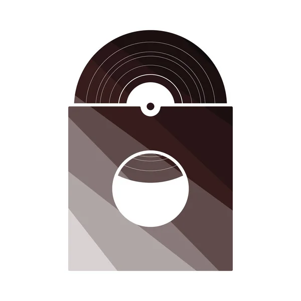 Enregistrement vinyle dans l'icône de l'enveloppe — Image vectorielle