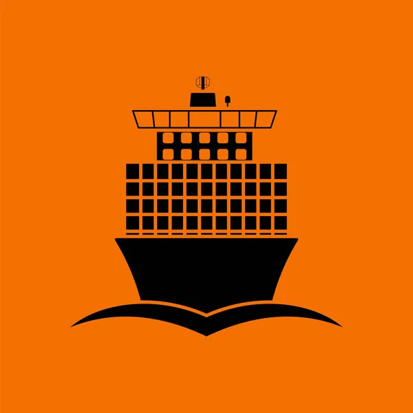 Container ship icon front view — Stock Vector