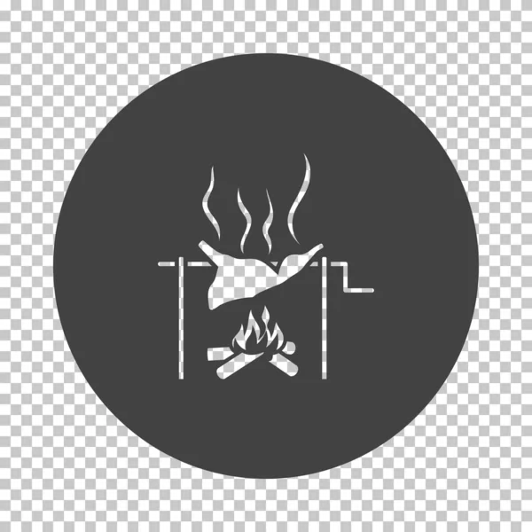 Pieczenia mięsa na ogień ikona — Wektor stockowy