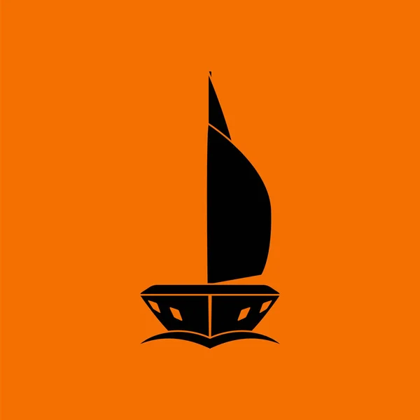 Sail yacht icon front view — Stock Vector