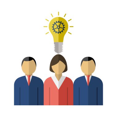 Kurumsal Ekip Kadın Lider Simgesi ile Yeni Bir Fikir Bulma