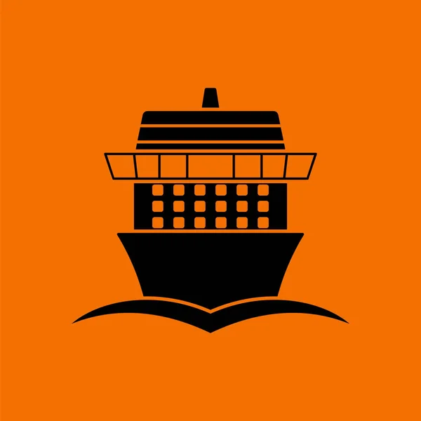 Körutazás a vonalhajózási ikon elülső nézetben — Stock Vector