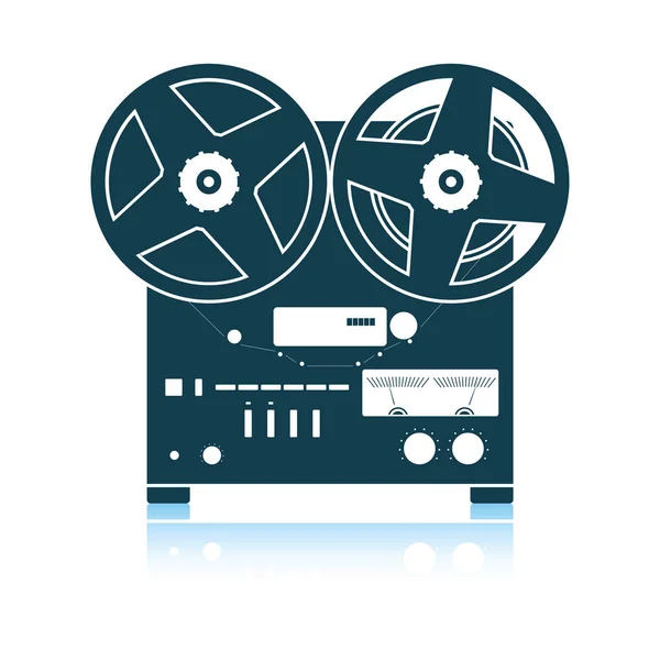 Reel tape recorder icon — Stock Vector