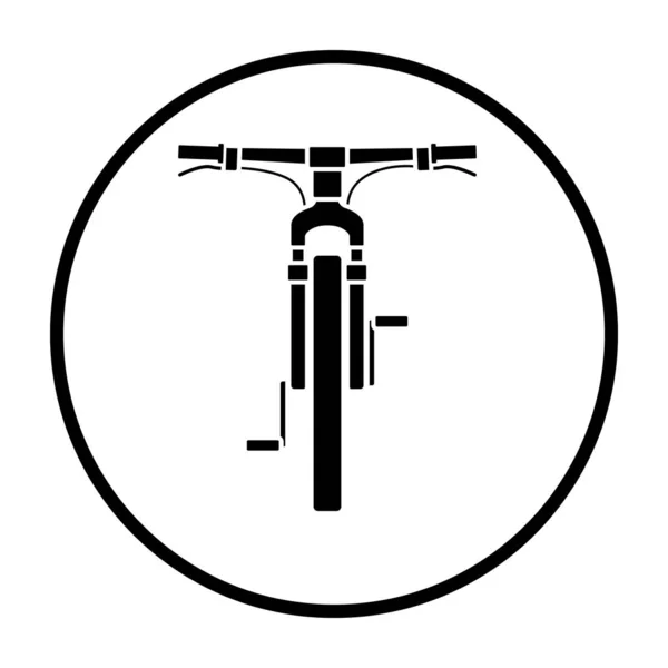 Ícone de bicicleta vista frontal — Vetor de Stock