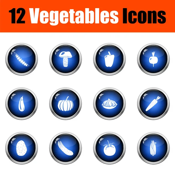 Vegetables Icon Set — Stock Vector