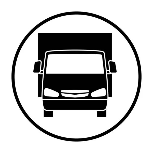 Van camion icona vista anteriore — Vettoriale Stock