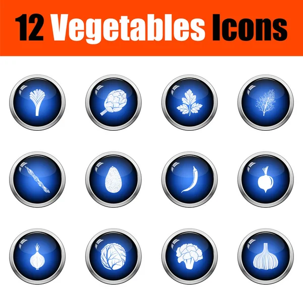 Vegetables Icon Set — Stock Vector