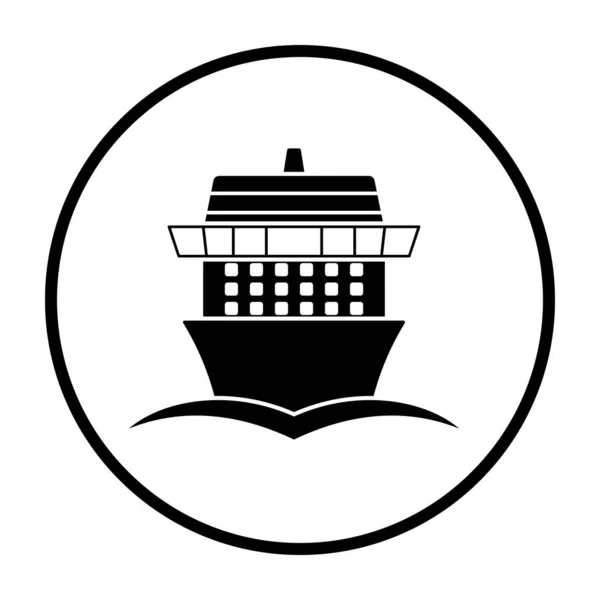 Körutazás a vonalhajózási ikon elülső nézetben — Stock Vector
