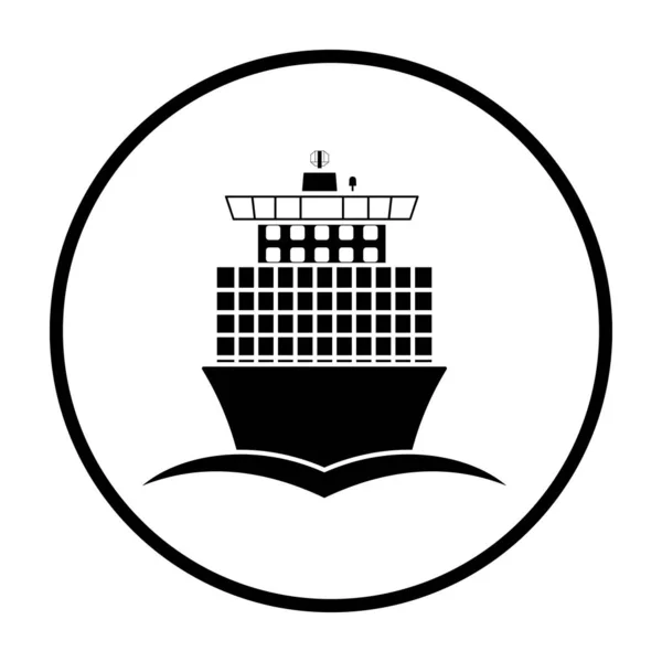 Konténer hajó ikon elülső nézete — Stock Vector