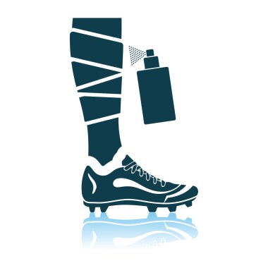 Futbol bacak aerosol anestezik simgesiyle sargılı