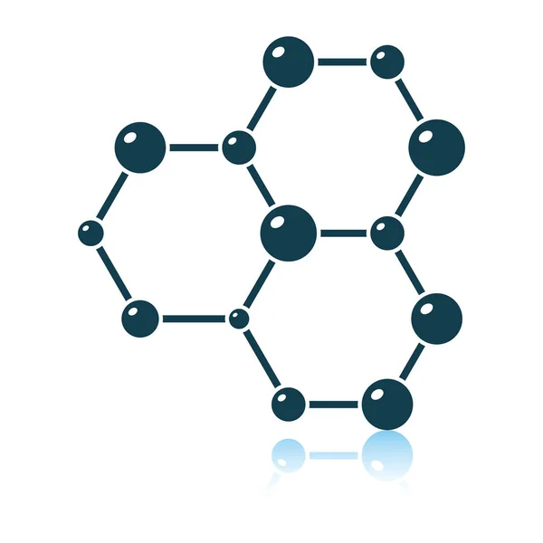 Icono de química hexa conexión de átomos — Vector de stock