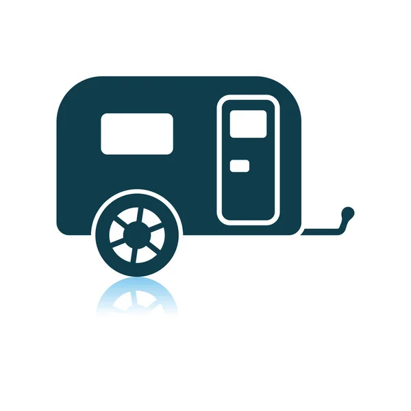 Camping Family Caravan Car Icon — Stock Vector