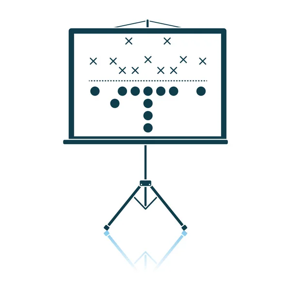 American football piano di gioco stand icona — Vettoriale Stock