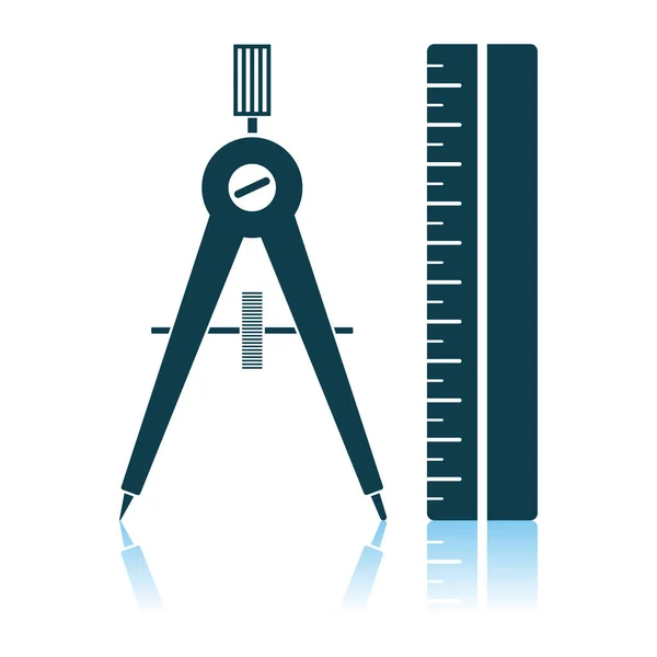 Icona Compassi e Scala — Vettoriale Stock