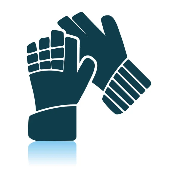 Voetbal keeper handschoenen pictogram — Stockvector