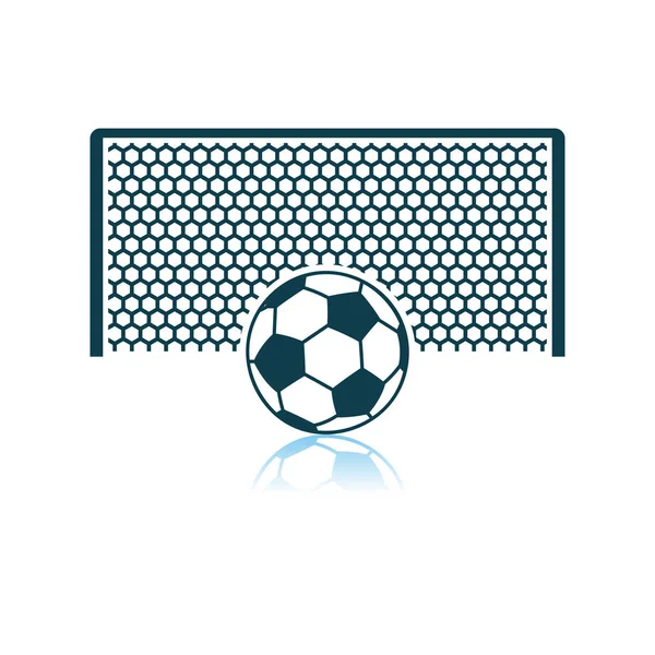 Porte de football avec ballon sur l'icône du point de pénalité — Image vectorielle